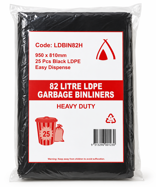 Garbage Bags Heavy Duty 82Lt Black