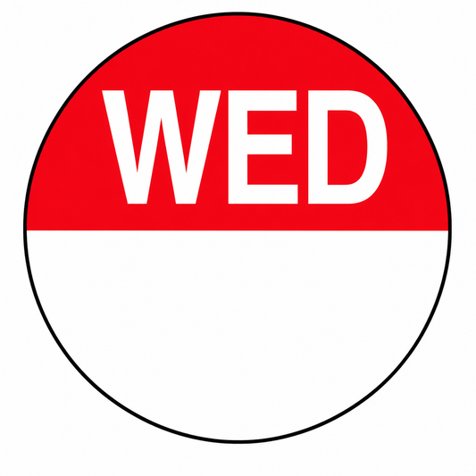 Day Of Week Circle Labels 24mm Wednesday