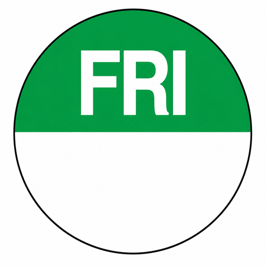 Day Of Week Circle Labels 24mm Friday