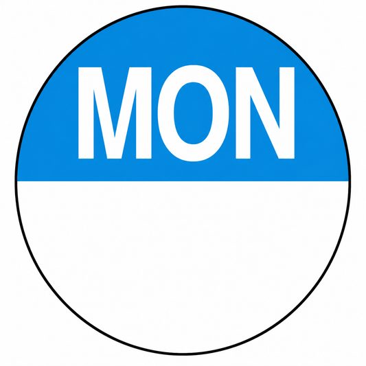 Day Of Week Circle Labels 24mm Monday