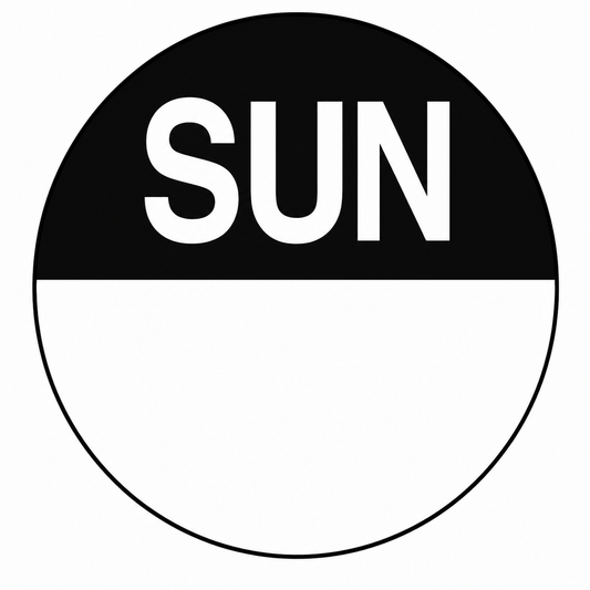 Day Of Week Circle Labels 24mm Sunday