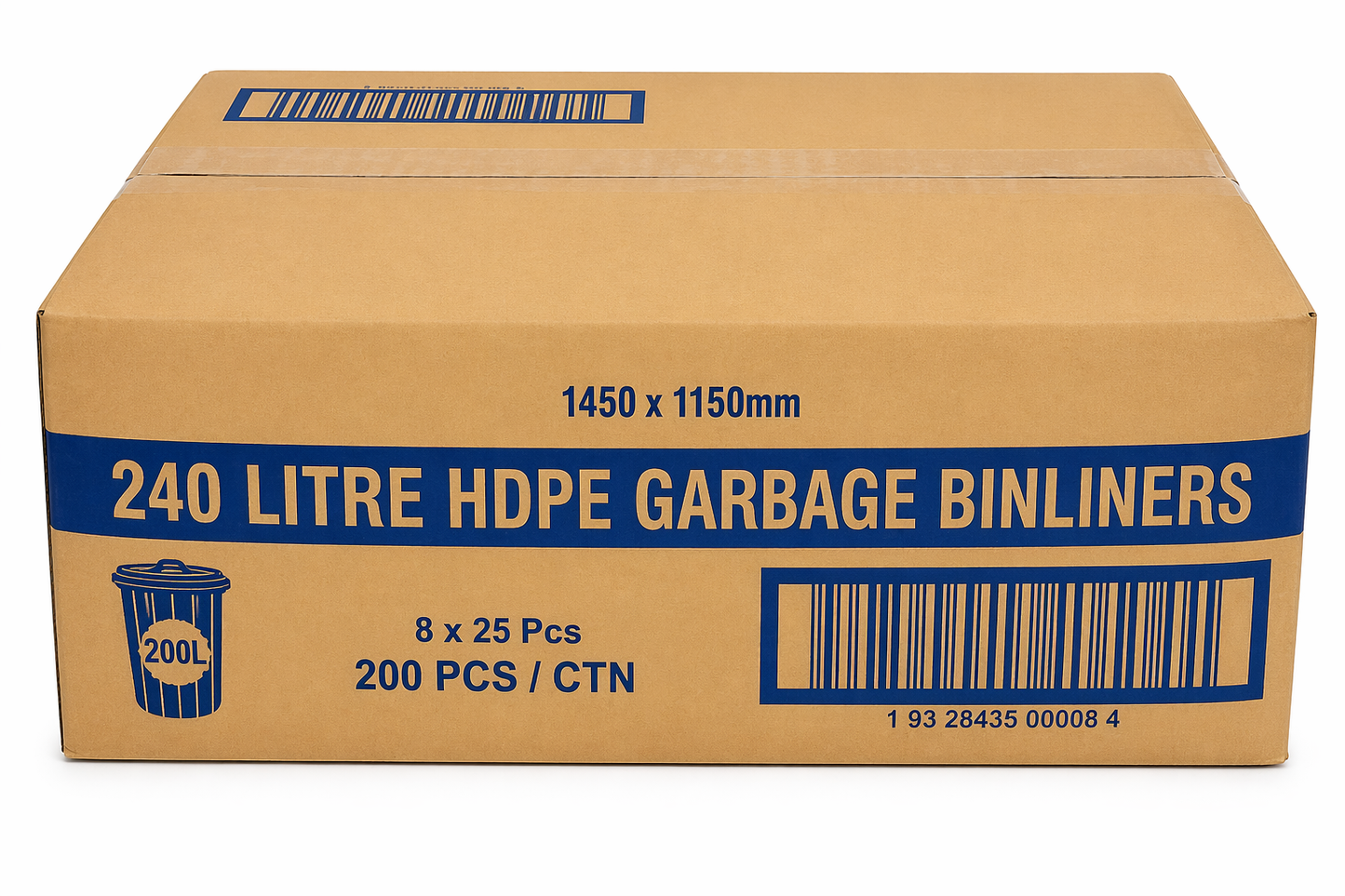 Garbage Bags 240L Black HDPE Star Seal