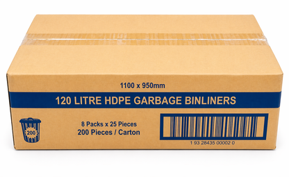 Garbage Bags 120L Black HDPE Star Seal